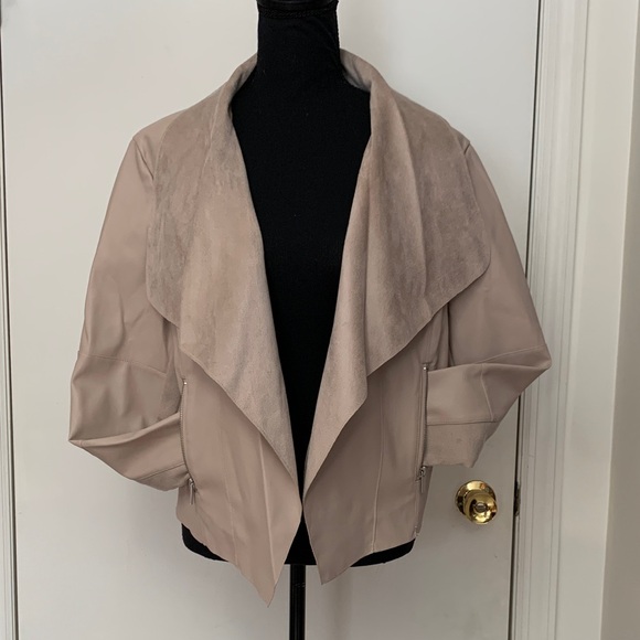 bagatelle Jackets & Blazers - Bagatelle Faux Leather Light Pinkish/Tan Draped Jacket Size Medium